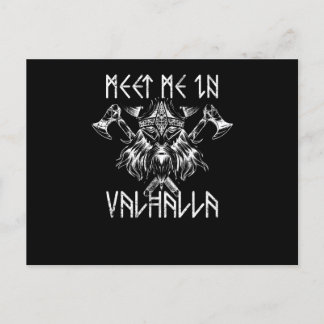 Meet Me In Valhalla Nordic Shirt Runes Vikings Briefkaart