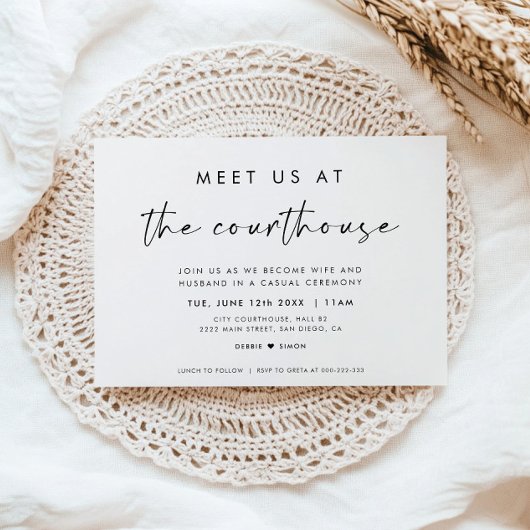 Meet Us At The Courthouse Wedding Invitation