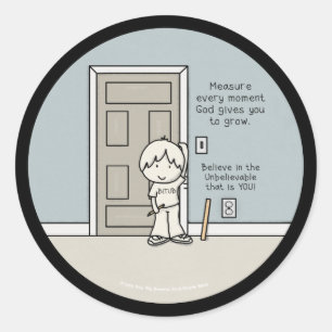 Meetbare momenten ronde sticker