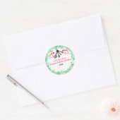 Meetende kerstkoekjes op maat ronde sticker (Envelop)