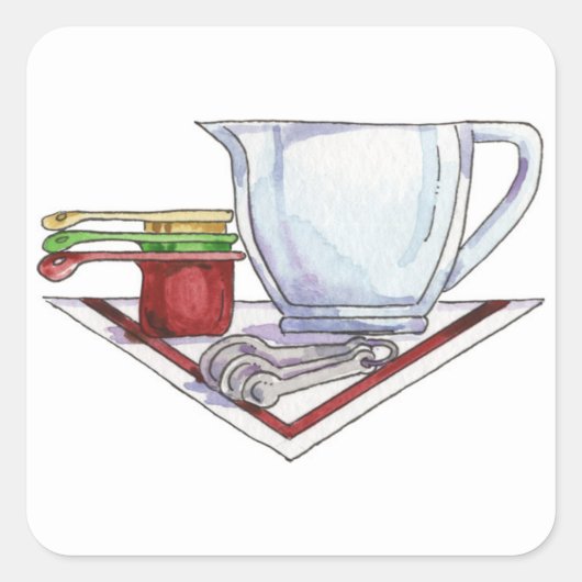 Meetgereedschap Vierkante Sticker (Voorkant)