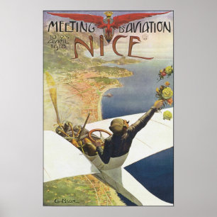 Meeting Aviation Nice Travel Poster