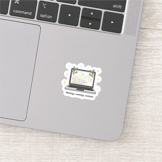Meetings, Meetings, Mistletoe – Cute Holiday Work  Sticker (Detail)