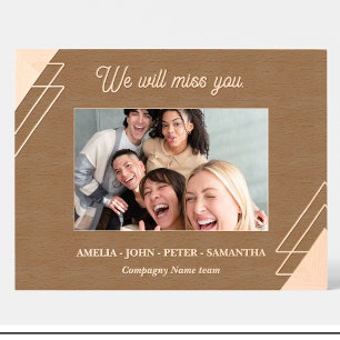 Meetkundige collega aangepaste houten fotolijst  gegraveerde lijstjes