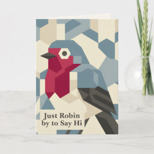 Meetkundige Winter Rode Robin Geestige Kerstmis Feestdagen Kaart