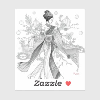 meets contemporary fashionCustom-Cut Vinyl Sticker