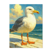Meeuw Ansichtkaart | Kust Strand Vogel Kunst