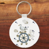 meeuw hitching een rit sleutelhanger (Voorkant)