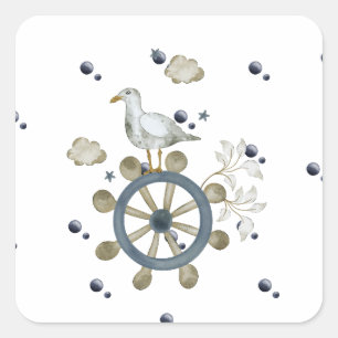 meeuw hitching een rit Sticker