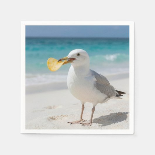 Meeuw met een Aardappelchip Servet (Voorkant)