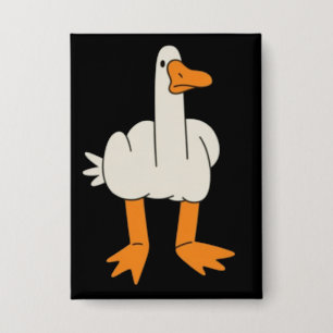 Meeuw met middelvinger Humor Grappig Gebaar Flip O Button