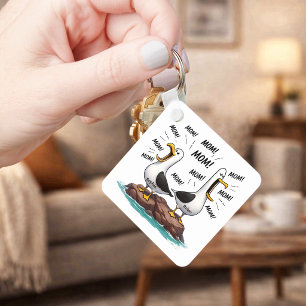 Meeuw Moeder Grappig Gepersonaliseerd Sleutelhanger