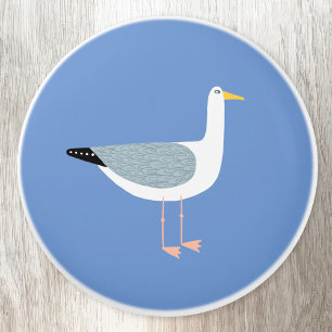 meeuw-nautische kustvogel keramische knop