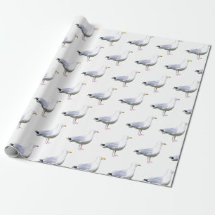 Meeuw Staande Kustvogel Natuur Witte Cadeaupapier
