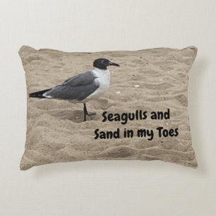 Meeuw, Strandzand, Strandleven, Strandtafereel Accent Kussen