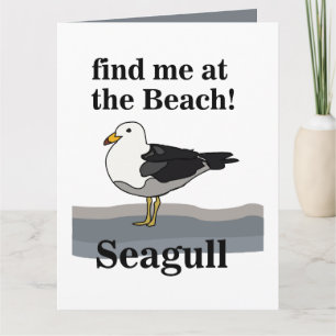 Meeuw Vind Me Op Het Strand Grappige Vogel Kaart