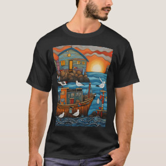 Meeuw visser t-shirt