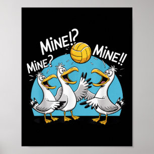 Meeuw Volleybal Mijn Mijn Strand Vogel Oceaan Lief Poster