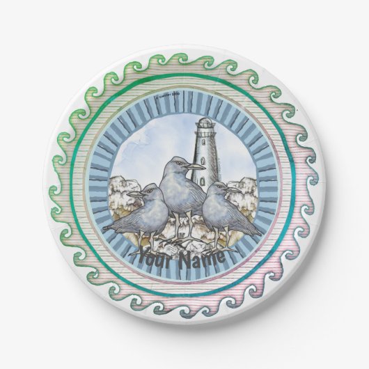 Meeuwen Gids Vuurtoren papier bord (Voorkant)