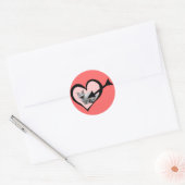 Meeuwende Kat Valentijn Sticker (Envelop)