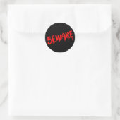 Méfiez-vous goutte de sang Halloween autocollant (Sac)