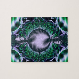 Meg Groene en blauwe fractale kunst Legpuzzel