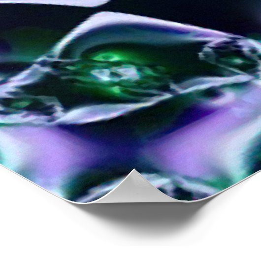 Meg | Groene en blauwe fractale kunst Poster (Hoek)