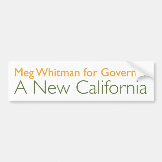 Meg Whitman voor gouverneur Bumpersticker (Voorkant)