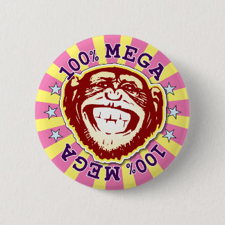 Mega 100% Funny Monkey Badge Ronde Button 5,7 Cm