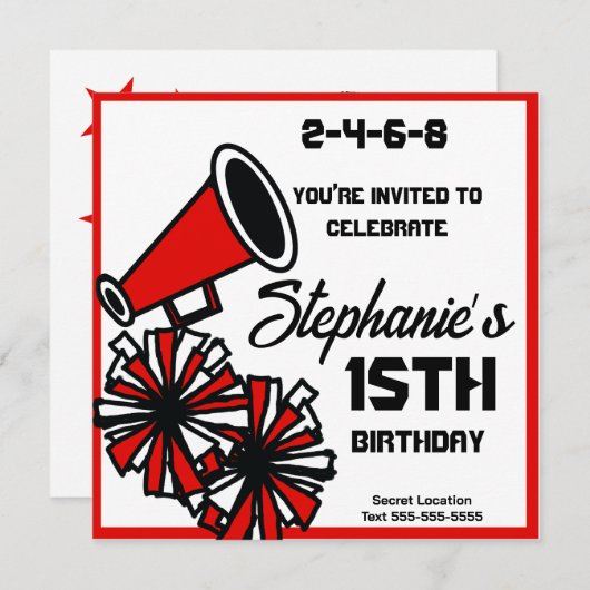 Mega Cheer Invitation : #6 Invitation (Devant / Derrière)