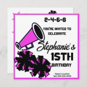 Mega Cheer uitnodiging: #3 Kaart (Voorkant / Achterkant)