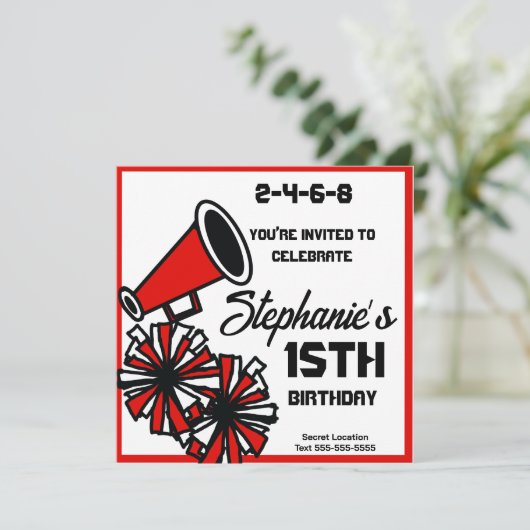 Mega Cheer uitnodiging: #6 uitnodiging (Staand voorkant)