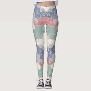 Mega Cloud Scroll Leggings à motif batik