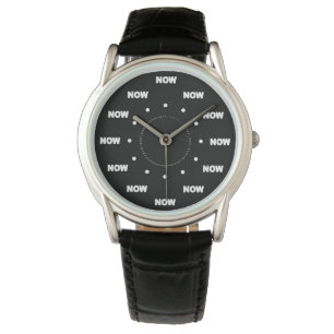 Mega cool "NOW" (zwarte achtergrond) #6 Horloge