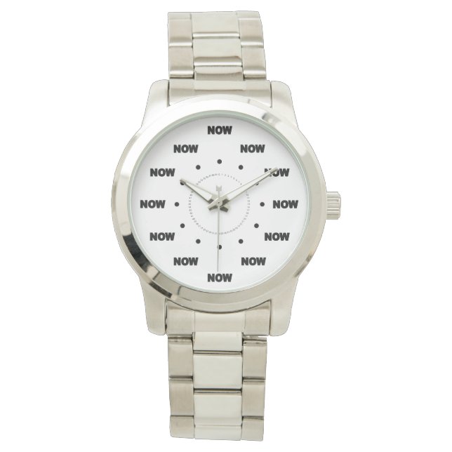 Mega Cool "NU" (witte achtergrond) #7 Horloge (Voorkant)