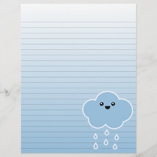 Mega Kawaii Cloud Drizzle Lined Stationery (Voorkant)