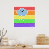 Mega Kawaii Happy Cloud Rainbow Poster (Cuisine)