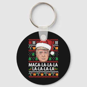 Mega La La Donald Trump 47 Lelijk Kerstzweet Sleutelhanger