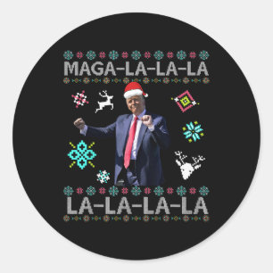 Mega La La Donald Trump President 47 Dans Lelijk Ronde Sticker