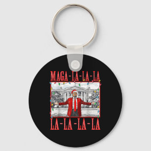 Mega La La La Kerstman Grappig Trump Xmas Paj Sleutelhanger