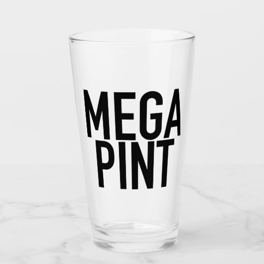 MEGA PINT-Mok Drink glazen koffiebier (Voorkant)