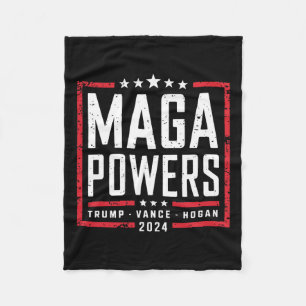 Mega Powers Trump Vance Hogan 2024 Patriottisch Gr Fleece Deken