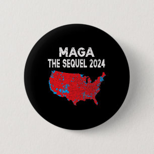 Mega The Sequel President Trump 2024 Verkiezingska Ronde Button 5,7 Cm