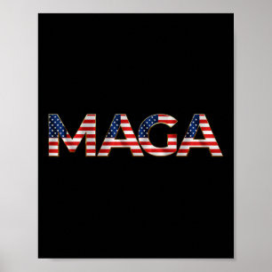 Mega USA Flag Letters 4th of July 2024 President T Poster