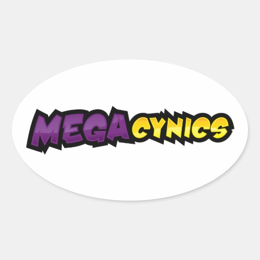 MegaCynics-Sticker Ovale Sticker (Voorkant)