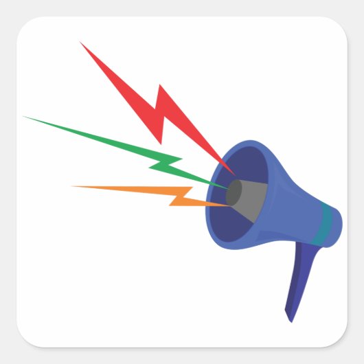Megafone Sound Waves Stickers (Voorkant)