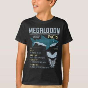 Megalodon Feiten Meg Prehistorische Haai Tand Foss T-shirt