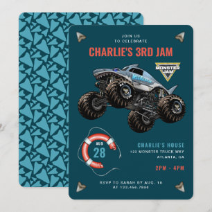 Megalodon Monster Jam Haai Verjaardagsfeestje Kaart