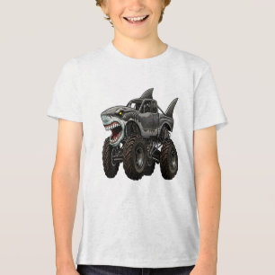 Megalodon Monster Truck Tri-Blend Shirt