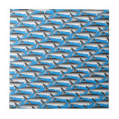 Megalodon Pattern in Blue Tegeltje (Voorkant)
